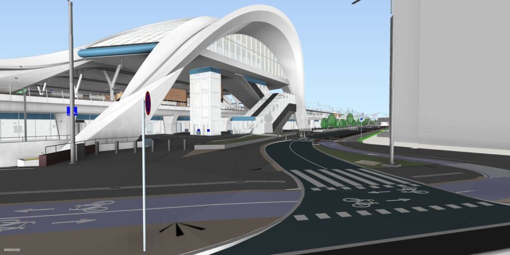 Rail Baltica Rīgas centrālais mezgls posms 2A/2B (Stacijas laukums 2) - Road - visualization