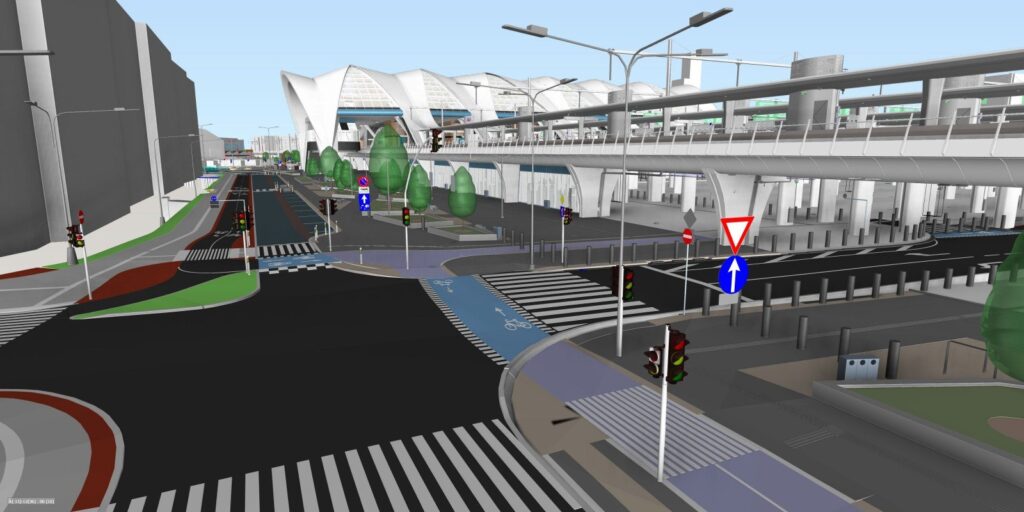 Rail Baltica Rīgas centrālais mezgls posms 2A/2B (Stacijas laukums 2) - Road - visualization