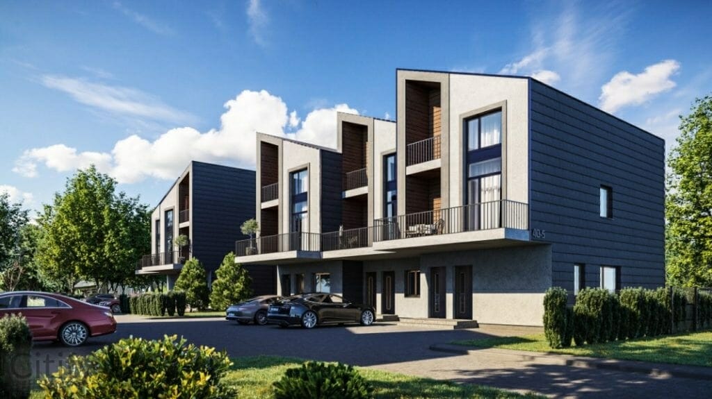 Archi namai (Archyvo g. 34, 34B, 40) - Row housing - visualization