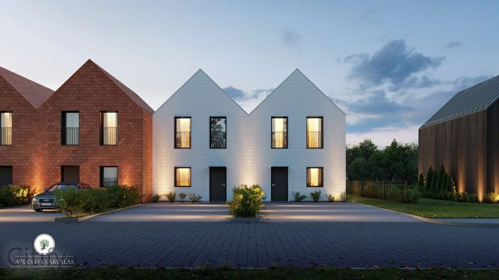 Ąžuolo kvartalas 1 etapas (Bernotų g. 1, Bernotų g. 17, Lavoriškių g. 1, Karmazinų g. 2) - Row housing - visualization