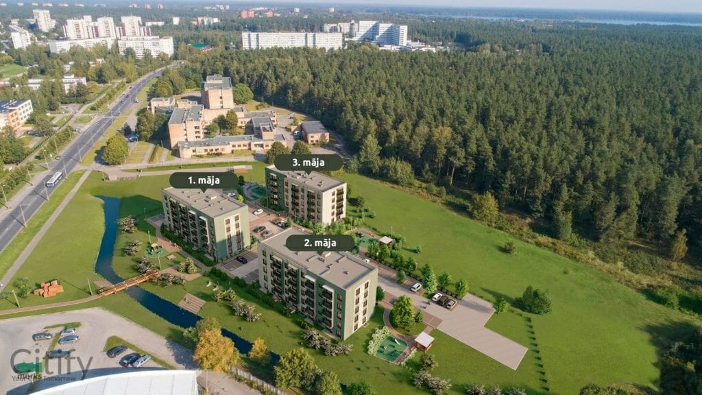 Mežpilsēta - 1. kārta - 1-3. ēka (Hipokrāta iela 20, 22, 24) - Daugiabutis - vizualizacija