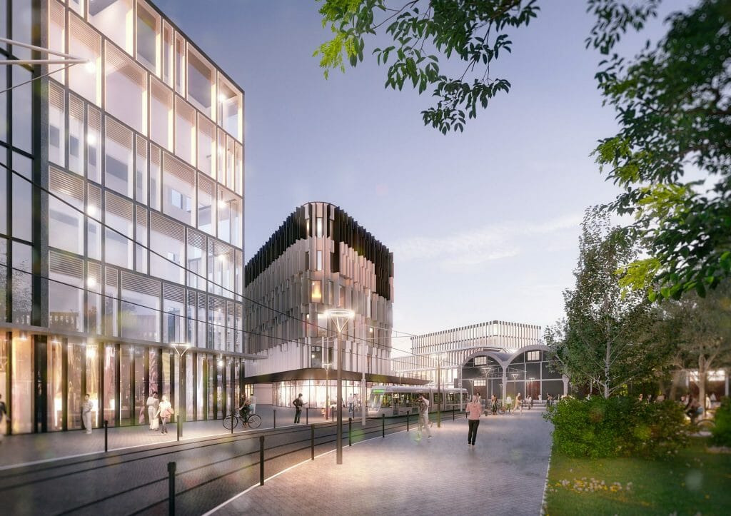 Bekkeri sadamaala (Marati 7, 12, 12a, 14) - Lasteaed, Korterelamu, Kaubandus, Büroohoone, Muu äri, Parkimishoone, Kool, Sotsiaalkorterid - visuaalne