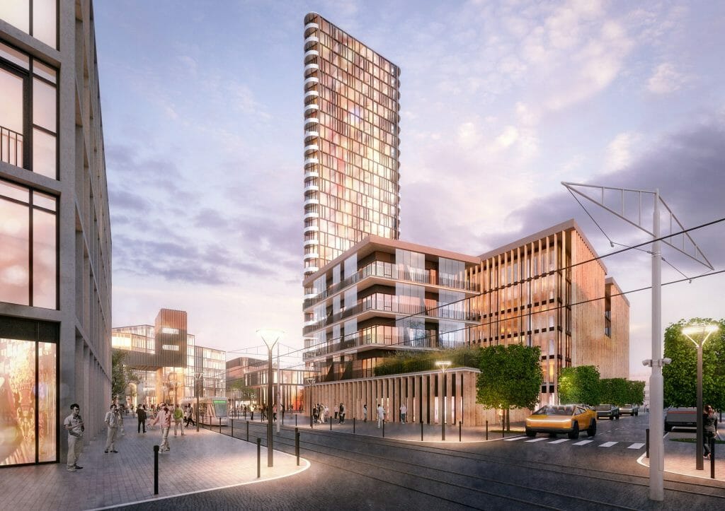 Bekkeri sadamaala (Marati 7, 12, 12a, 14) - Lasteaed, Korterelamu, Kaubandus, Büroohoone, Muu äri, Parkimishoone, Kool, Sotsiaalkorterid - visuaalne