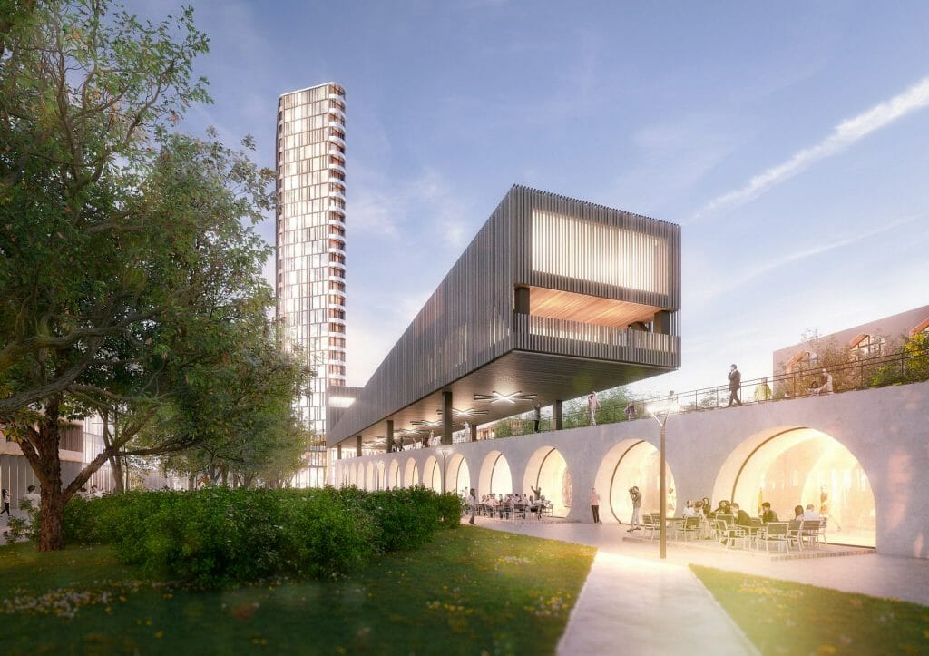 Bekkeri sadamaala (Marati 7, 12, 12a, 14) - Lasteaed, Korterelamu, Kaubandus, Büroohoone, Muu äri, Parkimishoone, Kool, Sotsiaalkorterid - visuaalne