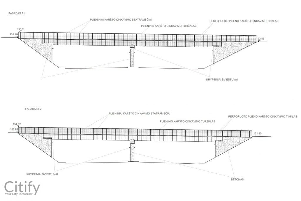 Pilaitės pr. pėsčiųjų viadukai (Pilaitės pr.) - Bike path, Bridge - visualization