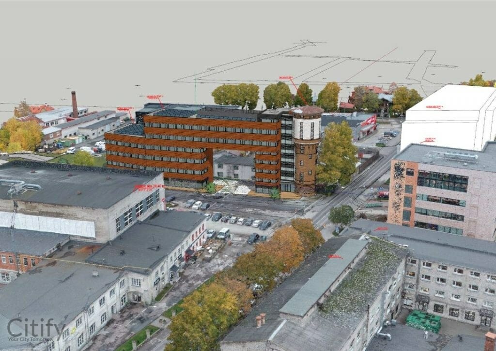 Veetorni ärimaja (Telliskivi 59a) - Hotel, Office center - visualization