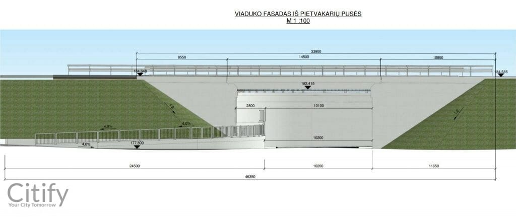 Tunelis po A2 ties Vilniaus verslo parku (A2) - Road - visualization