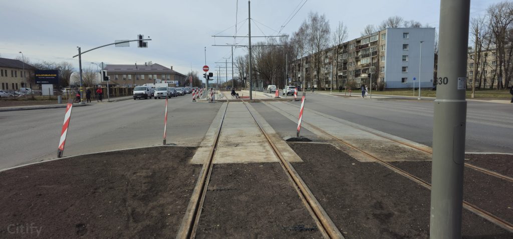 7.tramvaja līnijas pagarinājuma izbūve (Latgales iela, Višķu iela,Lokomotīves iela) - Jalgrattatee, Raudtee, Tänav - ehituse fotod