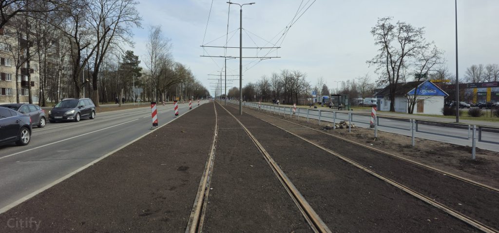 7.tramvaja līnijas pagarinājuma izbūve (Latgales iela, Višķu iela,Lokomotīves iela) - Jalgrattatee, Raudtee, Tänav - ehituse fotod