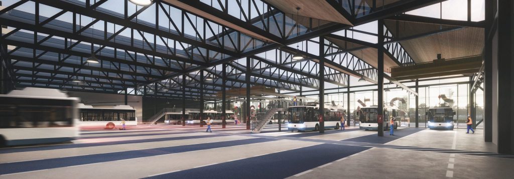 2. trolejbusu parka pārbūve (Jelgavas iela 37) - Kitas transporto objektas - vizualizacija