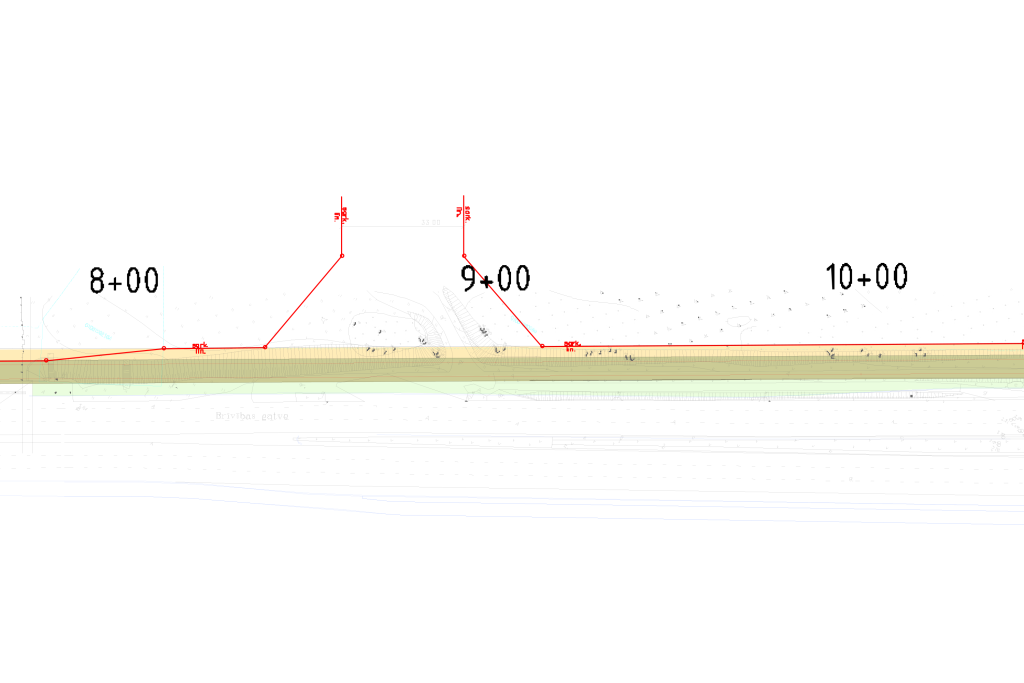 Tramvaju līnijas pagarinājums "Jugla - Berģu kalns" (Brīvības gatve) - Dzelzceļš, Iela - vizualizācija