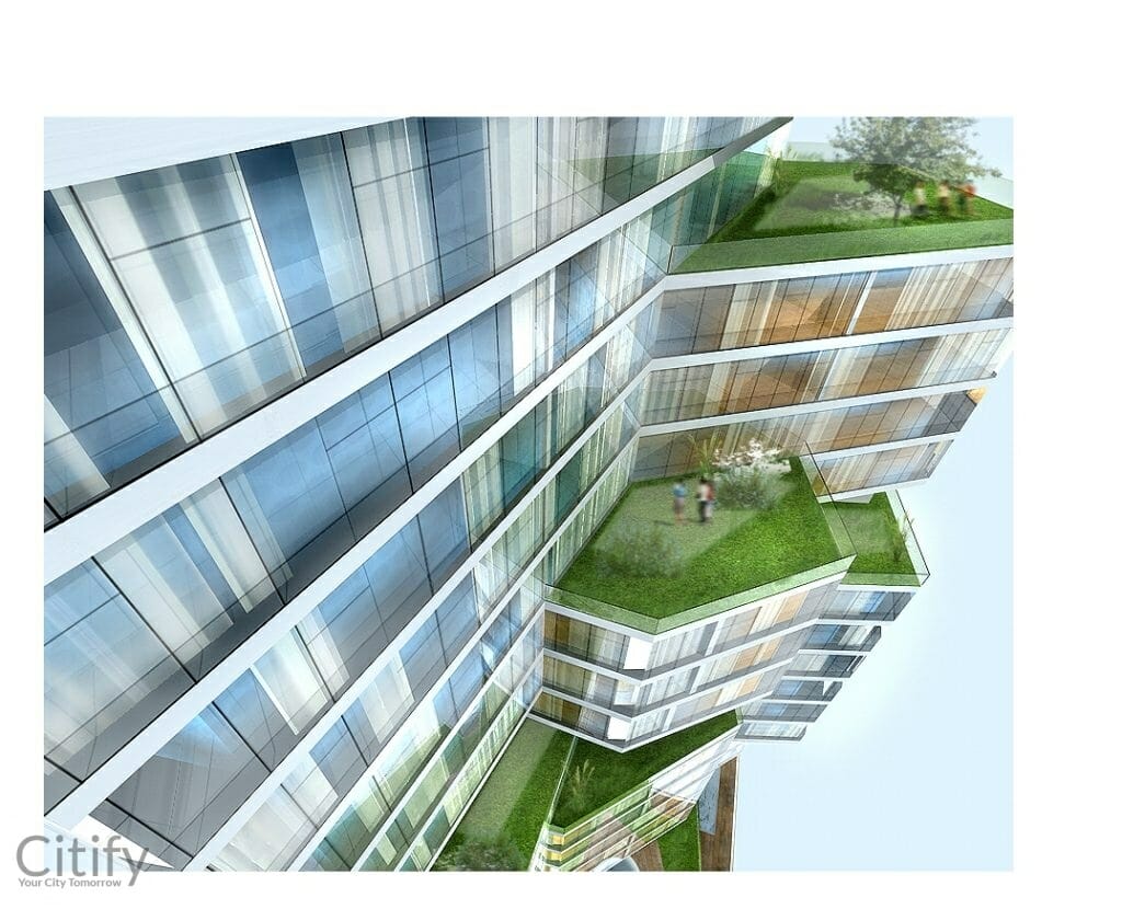 Symbiotic Tower (Balasta dambis 7) - Multi apartment - visualization
