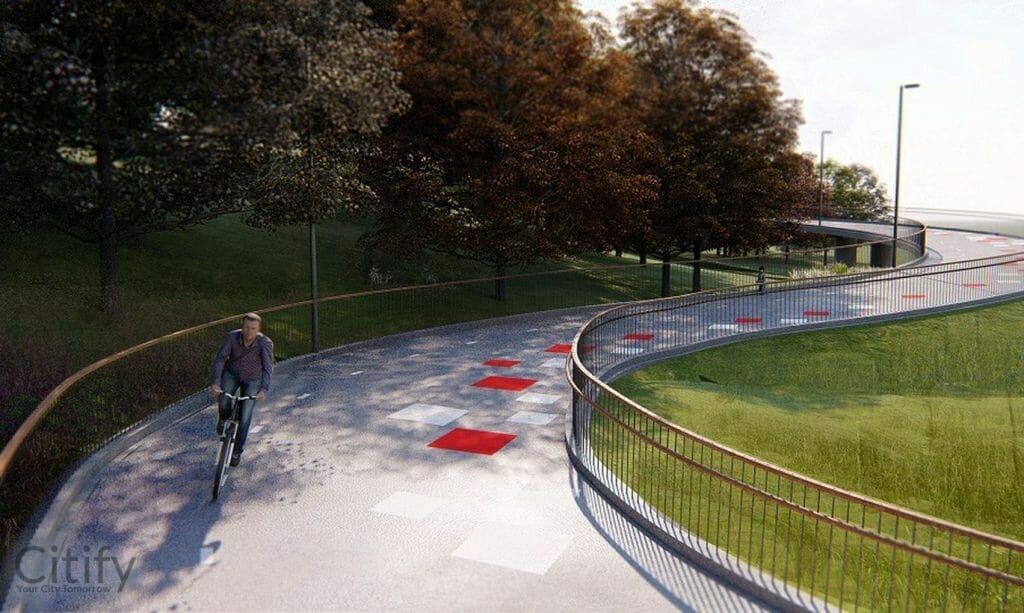 Filtri teed Kadrioru ja Ülemiste ühisterminaliga ühendav kergliiklustee 2. etapp (Gonsiori tn, Laagna tee, Majaka tn) - Bike path - visualization