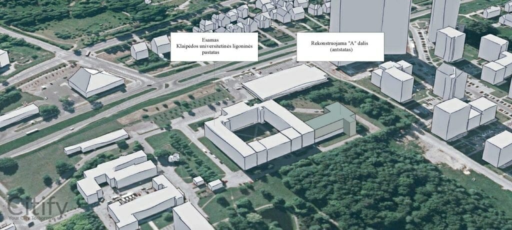 Klaipėdos universitetinės ligoninės  "A" dalis (Liepojos g. 39) - Hospital - visualization