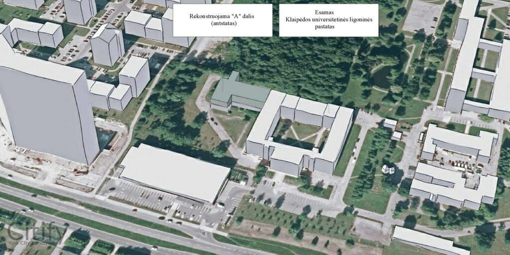 Klaipėdos universitetinės ligoninės  "A" dalis (Liepojos g. 39) - Hospital - visualization