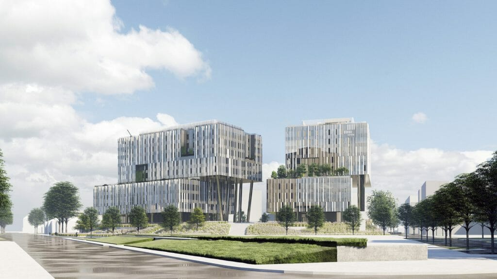 Verde 1. kārta - "A","B" ēkas (Roberta Hirša iela 1) - Office center - visualization