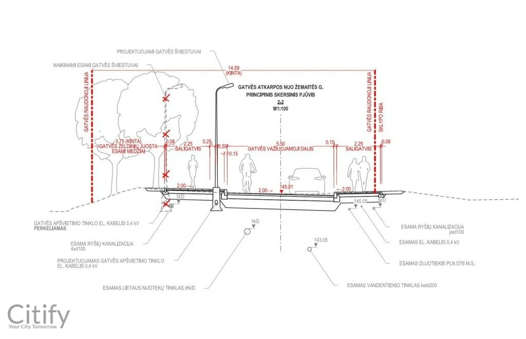 Skroblų g. rekonstrukcija (Skroblų g.) - Iela - vizualizācija