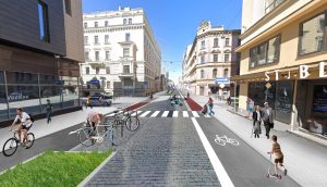 Velojoslu ierīkošana Dzirnavu ielas posmā no Tērbatas ielas līdz Skolas ielai (Dzirnavu iela) - Dviračių takas