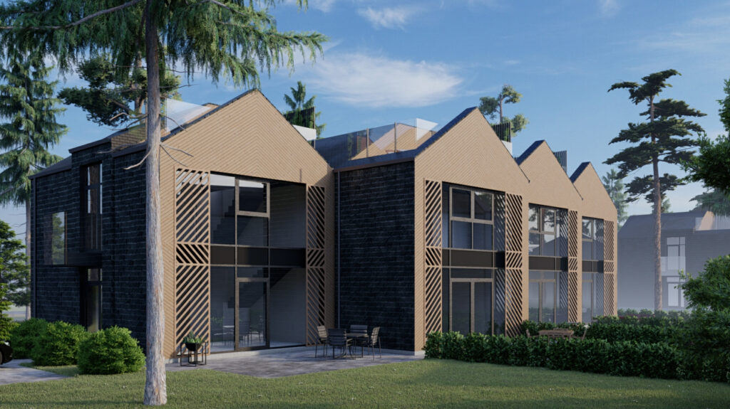 Pušyno Rezidencijos 2 etapas | sublokuoti namai (J. A. Klempo g. 4, 6, 8, 10, 12, 14, 16, 18) - Row housing - visualization