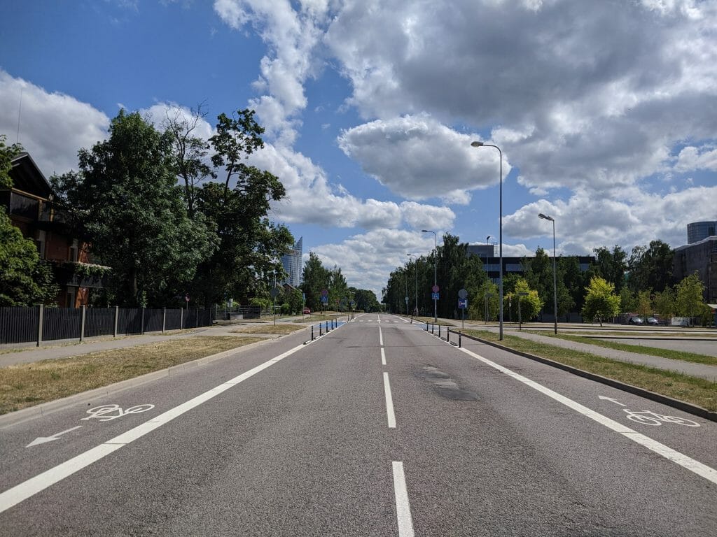 Velo infrastruktūra posmā Krišjāņa Valdemāra iela - Enkura iela (Ķīpsalas iela) - Bike path - construction photos