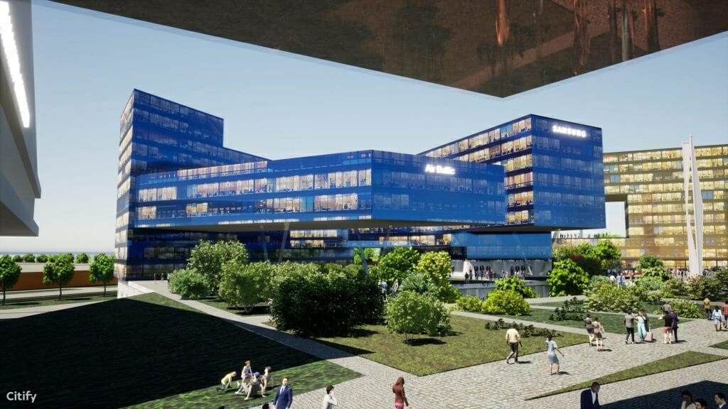 Lennujaama loode piirkond (Tartu mnt 95, 97a, 101, 103 / Kesk-Sõjamäe 10a / Väike-Sõjamäe 1a, 2, 12, 12a / Lennujaama tee 4, 6, 10, 11, 12, 14 / Tartu mnt 101, 103) - Lidosta, Biroju centrs - vizualizācija