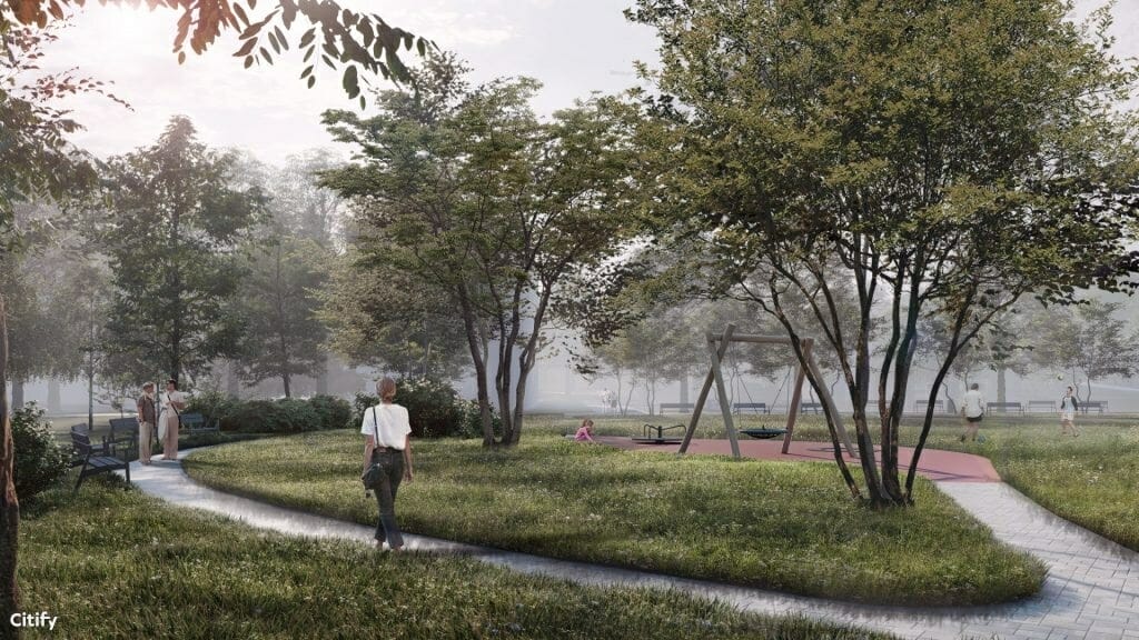 Rīgas psihiatrijas un narkoloģijas centra teritorijas labiekārtojuma reģenerācija (Tvaika iela 2) - Park - visualization