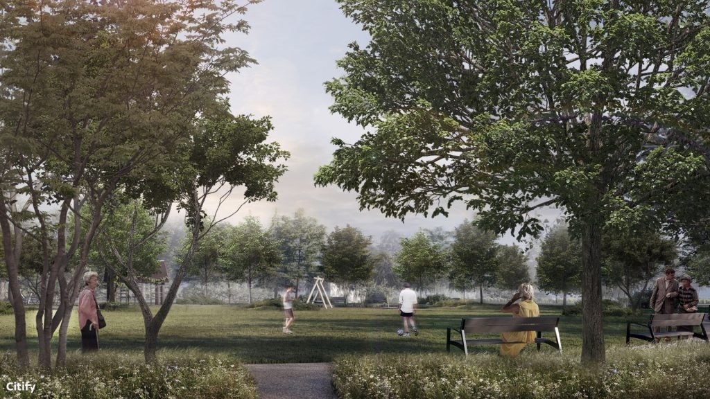 Rīgas psihiatrijas un narkoloģijas centra teritorijas labiekārtojuma reģenerācija (Tvaika iela 2) - Park - visualization