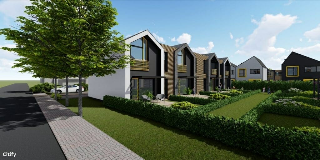 Ž. Pusjė g. kvartalas (Ž. Pusjė g. 2, 2A,2B, 2C, 2D, 4, 4A, 6, 6A, 8, 8A, 8B, 10, 10A, 12, 12A, 14, 14A, 14B, 16, 18, 18A, 18B Pikutiškių g. 35, 37, 39) - Row housing - visualization