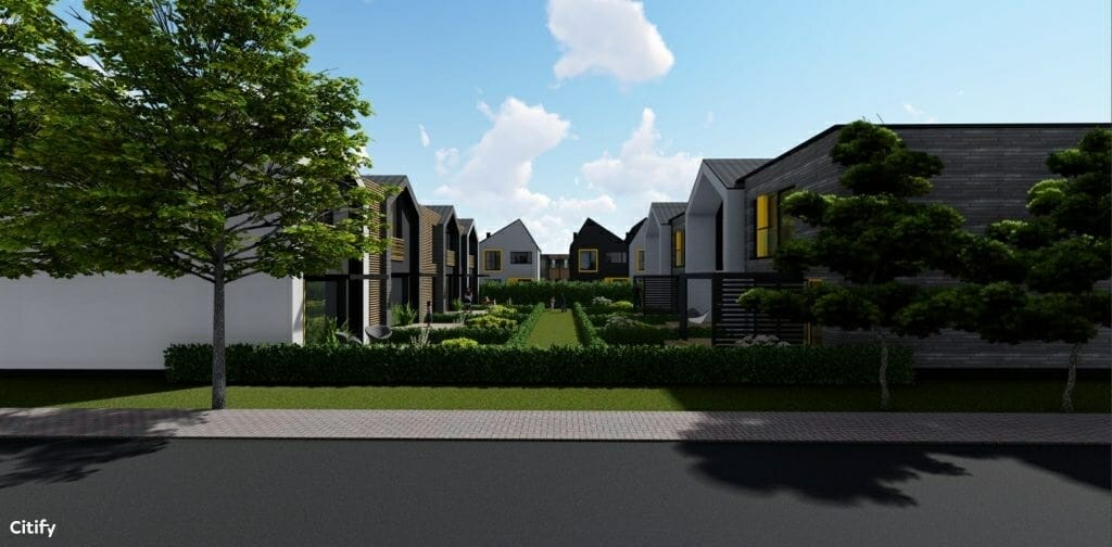 Ž. Pusjė g. kvartalas (Ž. Pusjė g. 2, 2A,2B, 2C, 2D, 4, 4A, 6, 6A, 8, 8A, 8B, 10, 10A, 12, 12A, 14, 14A, 14B, 16, 18, 18A, 18B Pikutiškių g. 35, 37, 39) - Row housing - visualization