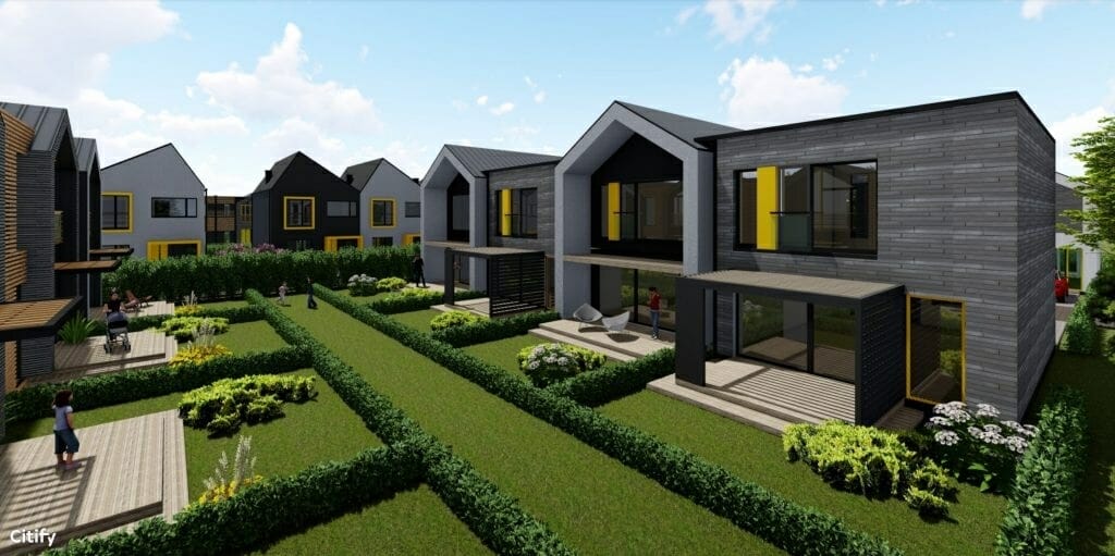 Ž. Pusjė g. kvartalas (Ž. Pusjė g. 2, 2A,2B, 2C, 2D, 4, 4A, 6, 6A, 8, 8A, 8B, 10, 10A, 12, 12A, 14, 14A, 14B, 16, 18, 18A, 18B Pikutiškių g. 35, 37, 39) - Row housing - visualization