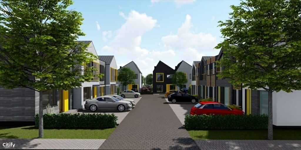 Ž. Pusjė g. kvartalas (Ž. Pusjė g. 2, 2A,2B, 2C, 2D, 4, 4A, 6, 6A, 8, 8A, 8B, 10, 10A, 12, 12A, 14, 14A, 14B, 16, 18, 18A, 18B Pikutiškių g. 35, 37, 39) - Row housing - visualization