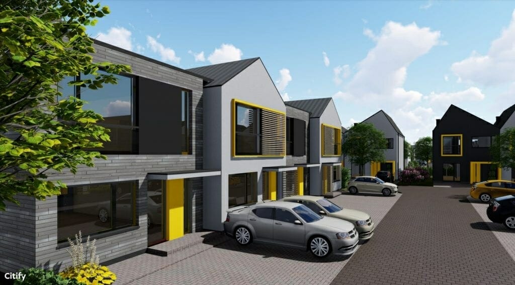 Ž. Pusjė g. kvartalas (Ž. Pusjė g. 2, 2A,2B, 2C, 2D, 4, 4A, 6, 6A, 8, 8A, 8B, 10, 10A, 12, 12A, 14, 14A, 14B, 16, 18, 18A, 18B Pikutiškių g. 35, 37, 39) - Row housing - visualization