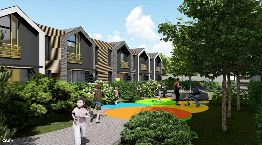 Ž. Pusjė g. kvartalas (Ž. Pusjė g. 2, 2A,2B, 2C, 2D, 4, 4A, 6, 6A, 8, 8A, 8B, 10, 10A, 12, 12A, 14, 14A, 14B, 16, 18, 18A, 18B Pikutiškių g. 35, 37, 39) - Row housing - visualization