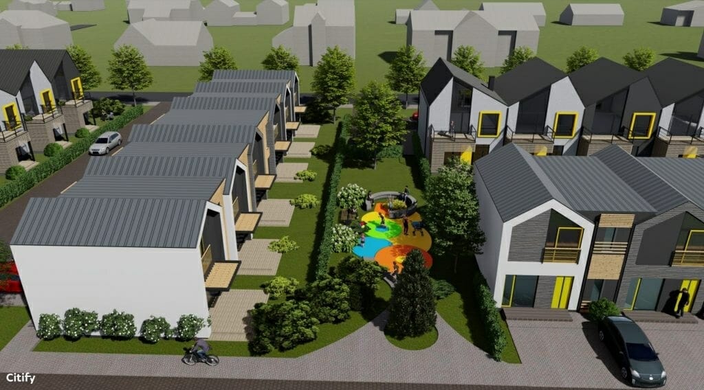 Ž. Pusjė g. kvartalas (Ž. Pusjė g. 2, 2A,2B, 2C, 2D, 4, 4A, 6, 6A, 8, 8A, 8B, 10, 10A, 12, 12A, 14, 14A, 14B, 16, 18, 18A, 18B Pikutiškių g. 35, 37, 39) - Row housing - visualization