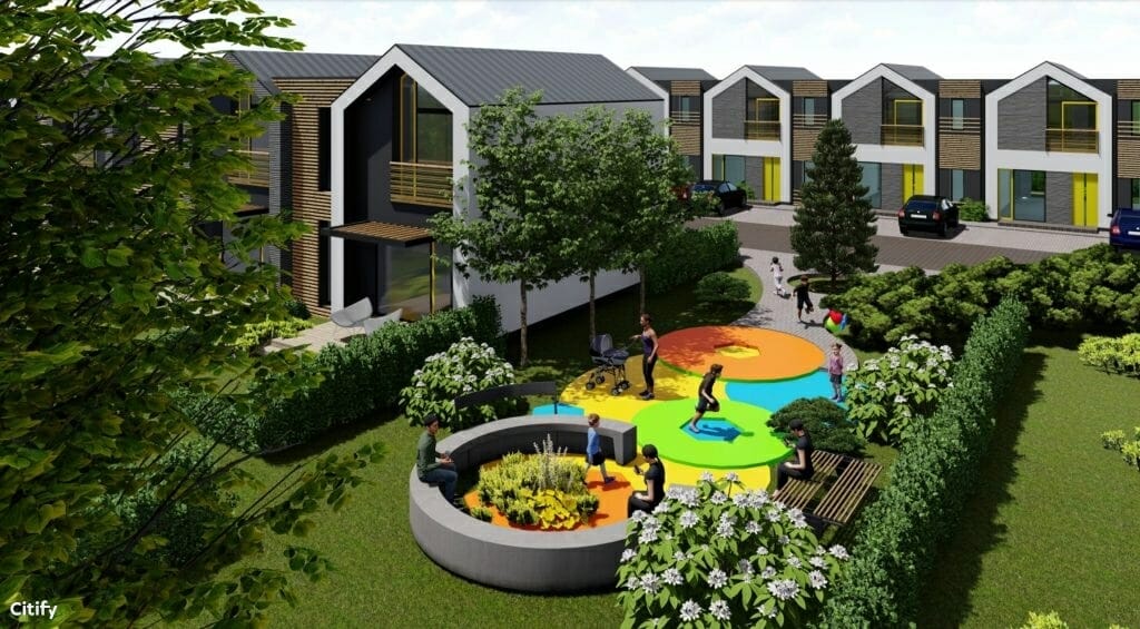 Ž. Pusjė g. kvartalas (Ž. Pusjė g. 2, 2A,2B, 2C, 2D, 4, 4A, 6, 6A, 8, 8A, 8B, 10, 10A, 12, 12A, 14, 14A, 14B, 16, 18, 18A, 18B Pikutiškių g. 35, 37, 39) - Row housing - visualization