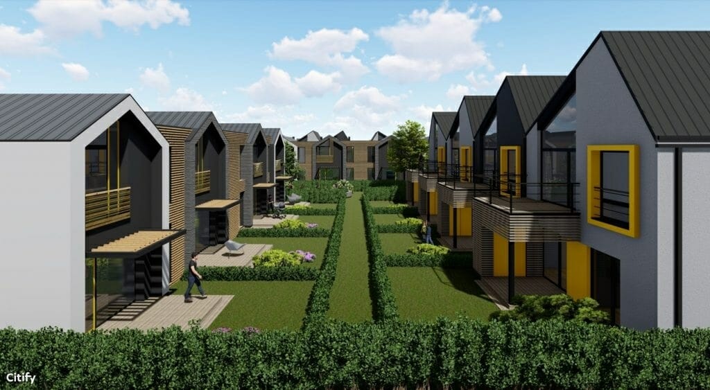 Ž. Pusjė g. kvartalas (Ž. Pusjė g. 2, 2A,2B, 2C, 2D, 4, 4A, 6, 6A, 8, 8A, 8B, 10, 10A, 12, 12A, 14, 14A, 14B, 16, 18, 18A, 18B Pikutiškių g. 35, 37, 39) - Row housing - visualization