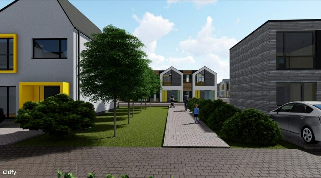 Ž. Pusjė g. kvartalas (Ž. Pusjė g. 2, 2A,2B, 2C, 2D, 4, 4A, 6, 6A, 8, 8A, 8B, 10, 10A, 12, 12A, 14, 14A, 14B, 16, 18, 18A, 18B Pikutiškių g. 35, 37, 39) - Row housing - visualization