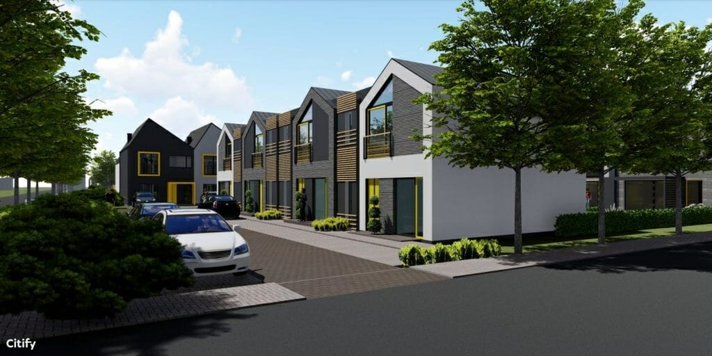 Ž. Pusjė g. kvartalas (Ž. Pusjė g. 2, 2A,2B, 2C, 2D, 4, 4A, 6, 6A, 8, 8A, 8B, 10, 10A, 12, 12A, 14, 14A, 14B, 16, 18, 18A, 18B Pikutiškių g. 35, 37, 39) - Row housing - visualization