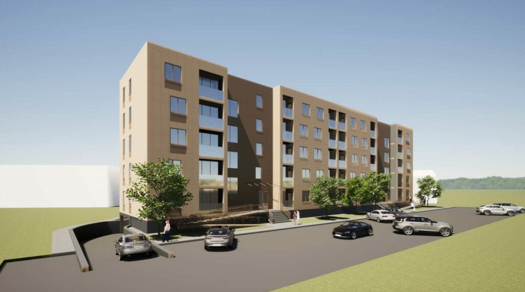 Akmenų g. 1B socialinis daugiabutis (Akmenų g. 1B) - Multi apartment - visualization