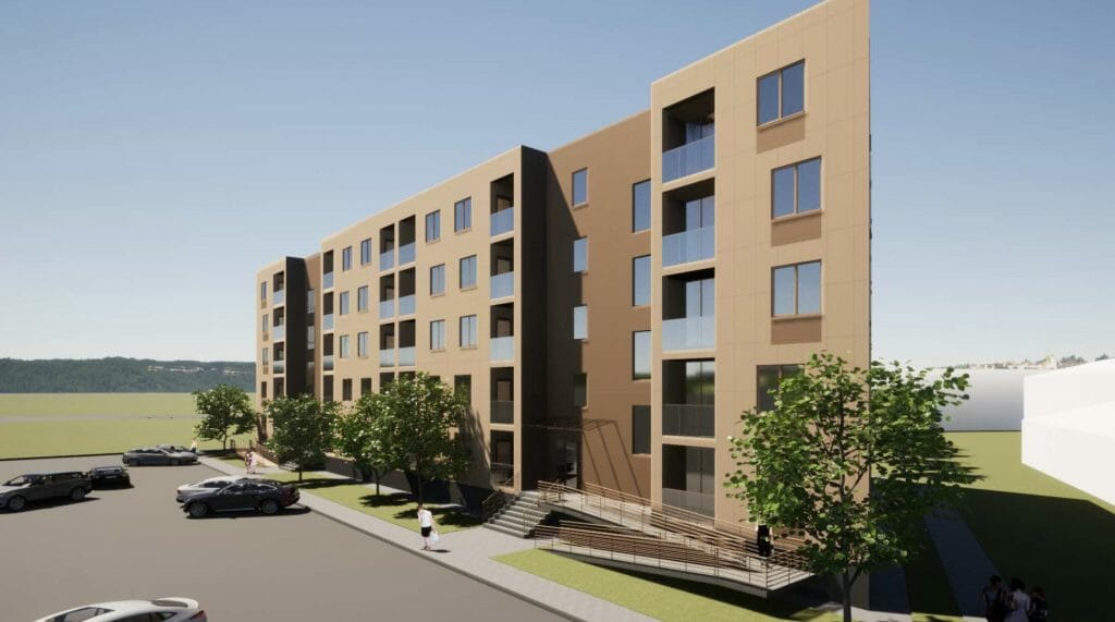 Akmenų g. 1B socialinis daugiabutis (Akmenų g. 1B) - Multi apartment - visualization