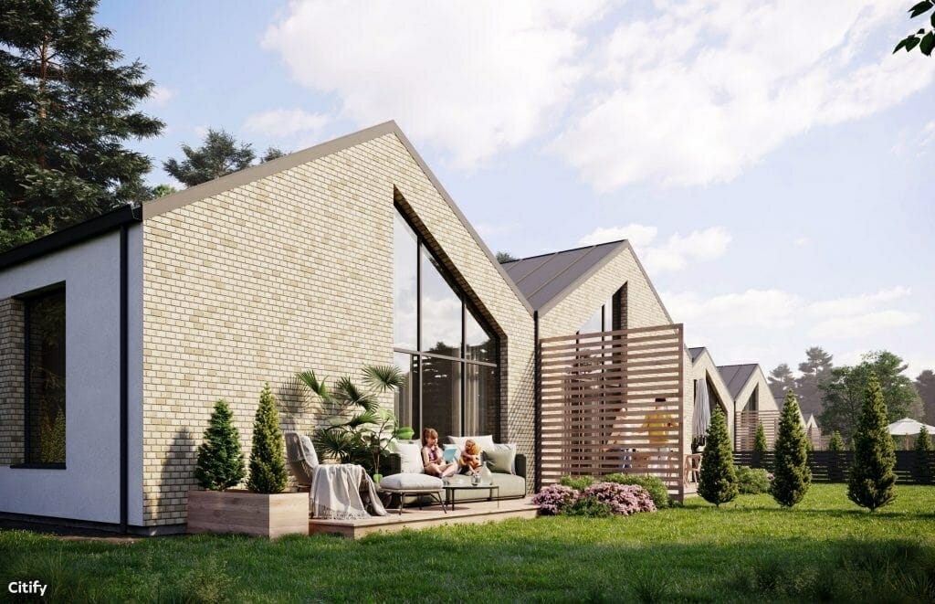 Papiškių g. namai (Papiškių g. 37, 39, 41, 43) - Row housing - visualization