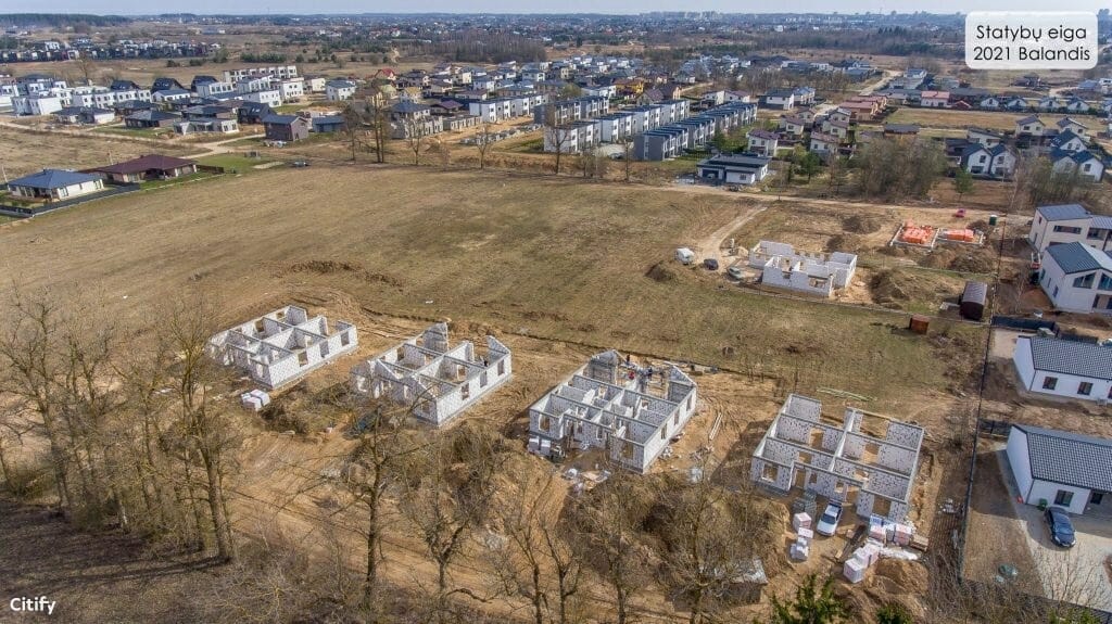 Papiškių g. namai (Papiškių g. 37, 39, 41, 43) - Row housing - construction photos