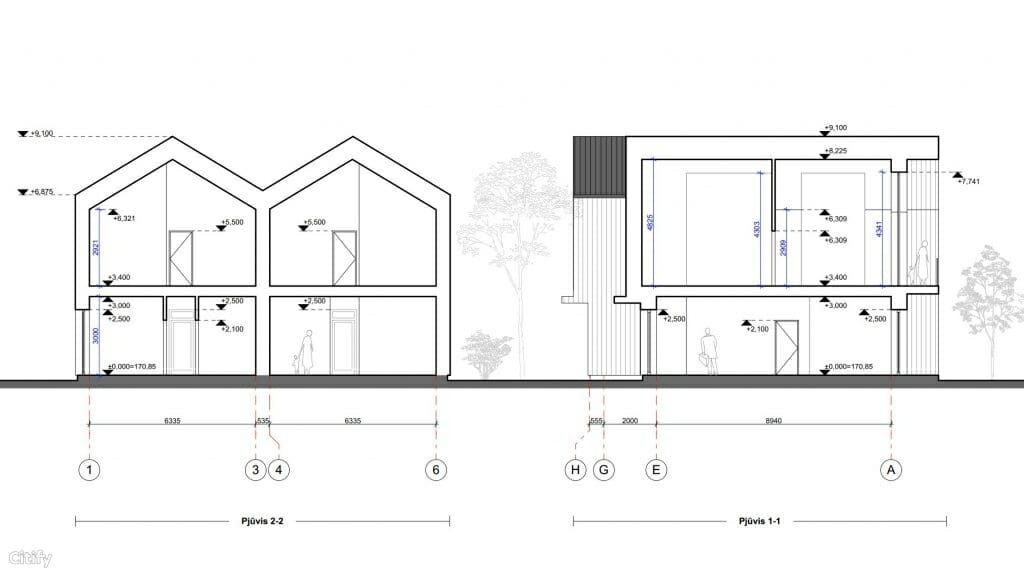 Paraštės (Prano Ancevičiaus g. 6) - Row housing - visualization