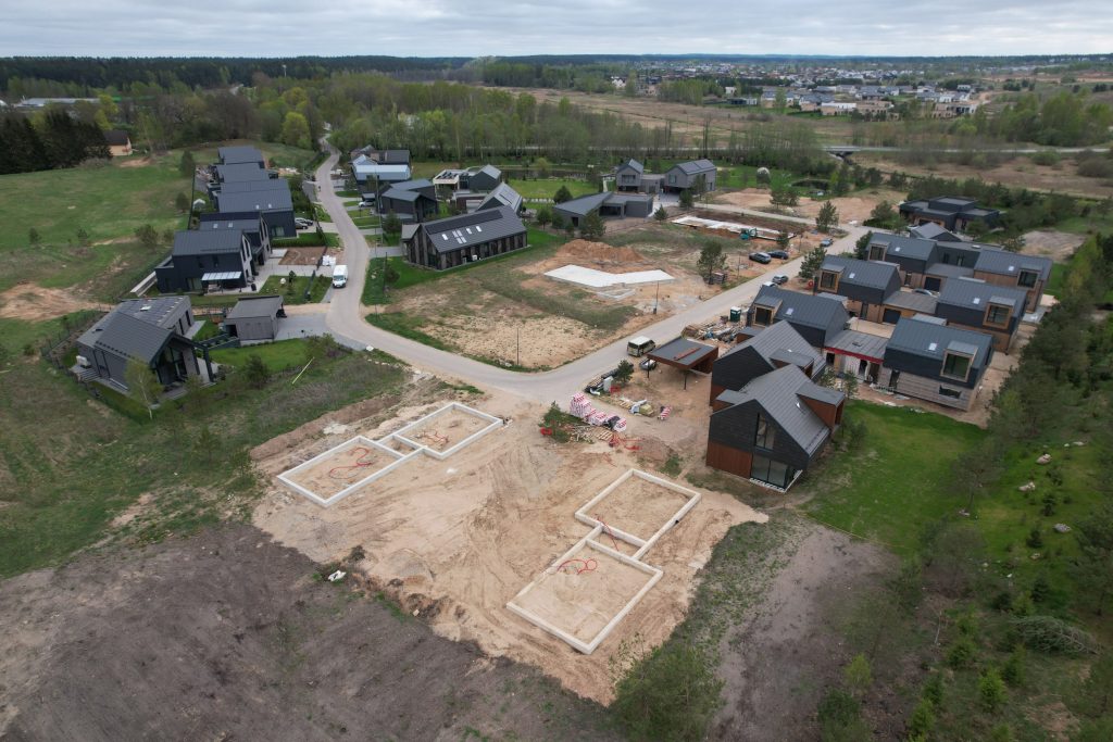 Versmių parkas (Versmių g. 2, 4, 6, 7, 8, 9, 10, 11, 12, 13, 15, 16, 17, 19 - 47) - Land plots, Private house community - construction photos