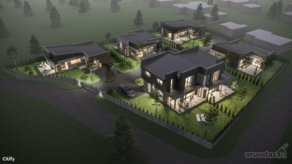 Jūžintų g. 1, 3, 5. 5A, 7, 7A, Raudonės g. 7 (Jūžintų g. 1, 3, 5. 5A, 7, 7A, Raudonės g. 7) - Private house community, Row housing - visualization