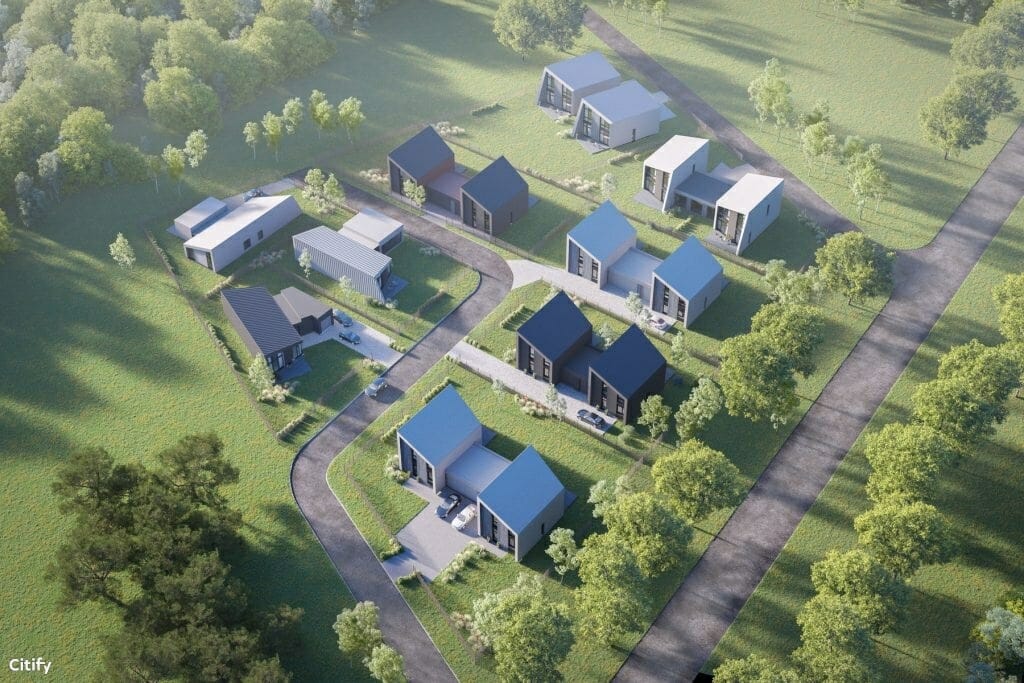 Kalno 77 (Kalno g. 73, 75, 77, 79, 83, 85, 87, Sokiškių g. 2, 4) - Privātmāju kopienas, Rindu mājas - vizualizācija