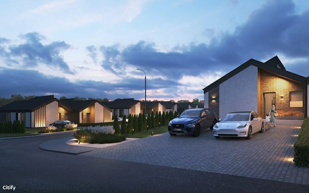 Pavilnio rytai (Antano Maceinos g. 1, 3, 5, 7, 9 Vlado Jurgučio g. 7, 8, 9, 10, 11, 12, 13, 14, 15, 16, 17, 19, 21, 23, Stasio Šalkausko g. 8, 10, 12, 14, 16, Punios g. 1, 3, 5, 7, 9, 11) - Row housing - visualization