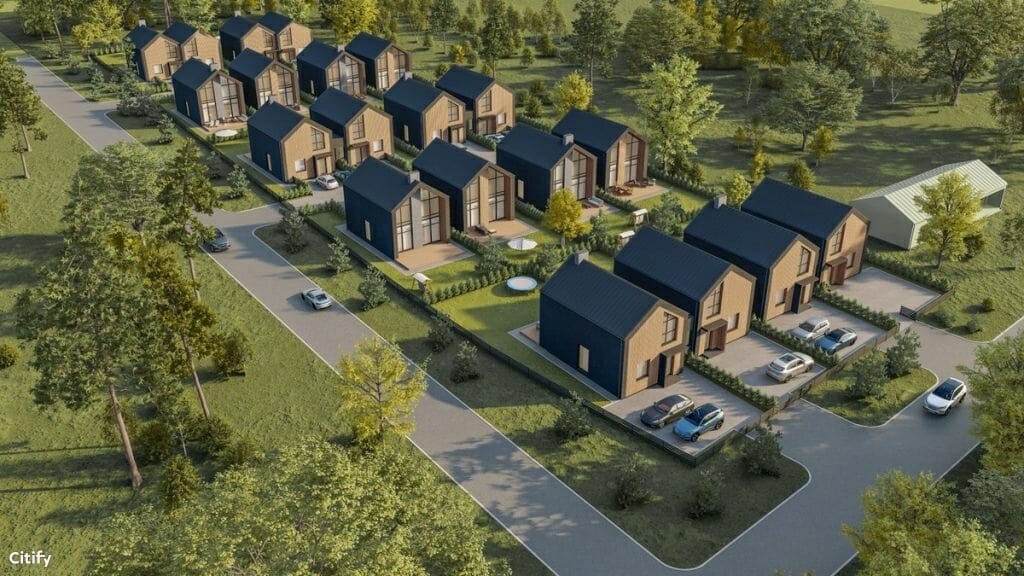 Pušų panorama 1 etapas (Kazio Bizausko g. 53, 55, Stasio Šilingo g. 92, 94, 96, 98, 100, 102) - Row housing - visualization