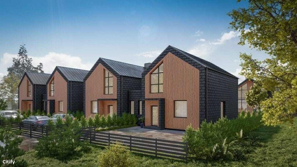 Pušų panorama 1 etapas (Kazio Bizausko g. 53, 55, Stasio Šilingo g. 92, 94, 96, 98, 100, 102) - Row housing - visualization