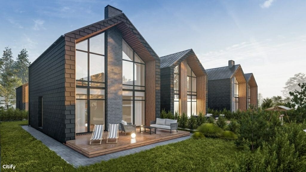 Pušų panorama 1 etapas (Kazio Bizausko g. 53, 55, Stasio Šilingo g. 92, 94, 96, 98, 100, 102) - Row housing - visualization